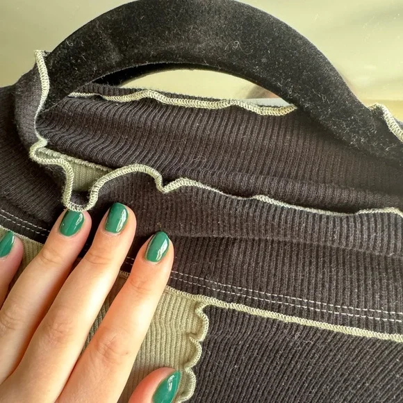 BP Mock Neck Ribbed crop long sleeve top - Picture 3 of 5